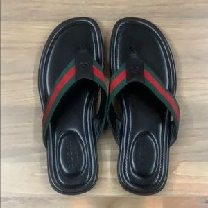 Gucci Web and leather thong sandal sz9